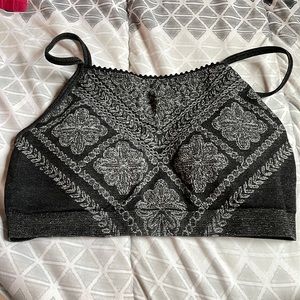 gray and black bralette